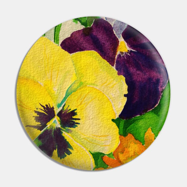 Pansies Pin by HelenDBVickers