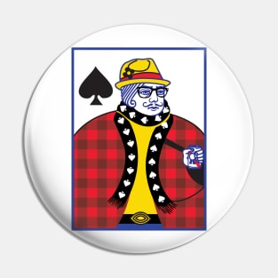 Hipster King of Spades Pin