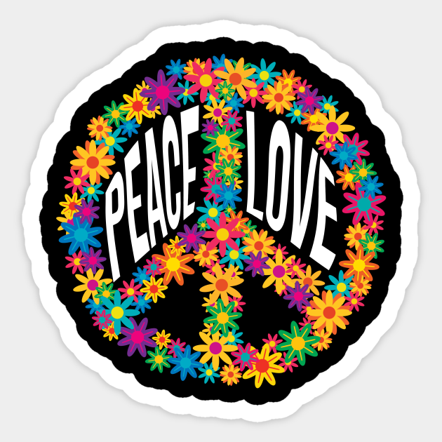 Flower Hippie Peace Sign - Peace Symbol - Sticker | TeePublic