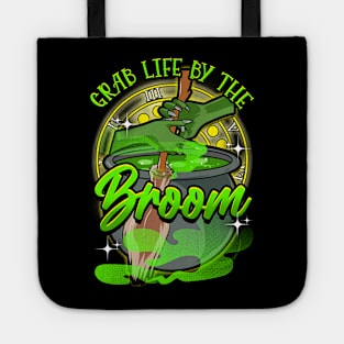 Grab Life By The Broom! Funny Halloween Gift Tote