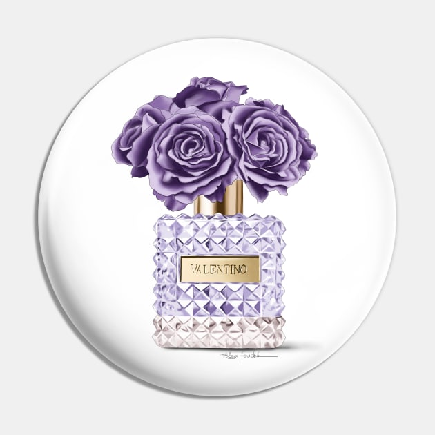 Purple Perfume & Roses Pin by elzafoucheartist