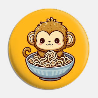 Cute chimp in Ramen Pin