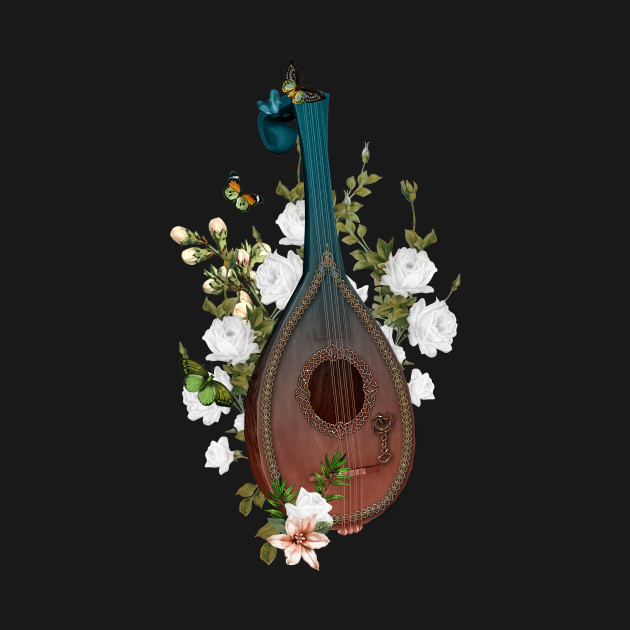 Wonderful elegant lute with flowers and celtic knot by Nicky2342