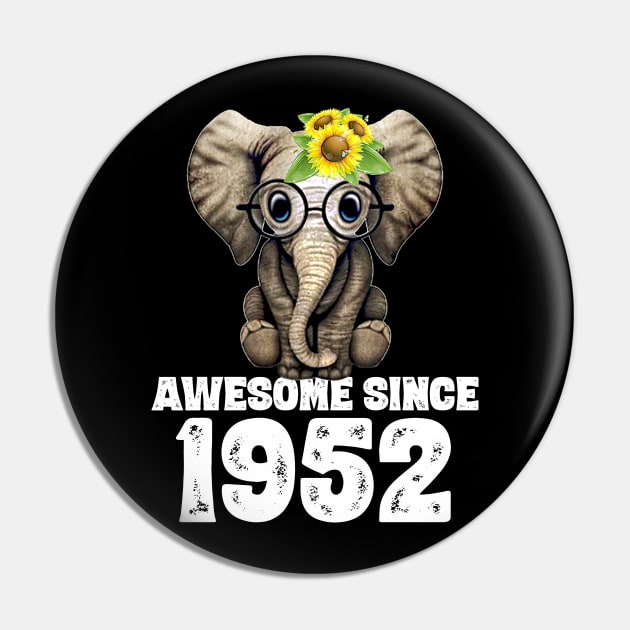 Awesome since 1952 68 Years Old Bday Gift 68th Birthday Pin by DoorTees