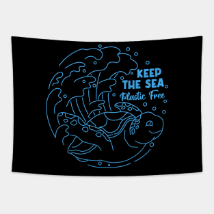 Keep the Sea Plastic Free Tapestry