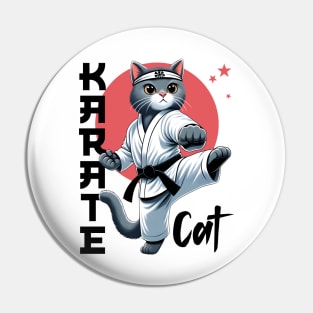 Karate Cat Funny Kitty Sport Design Pin