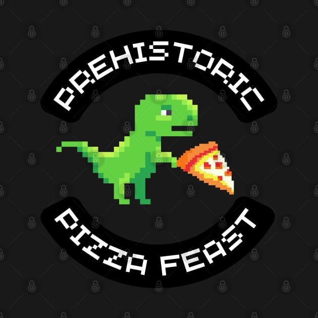 Dino Delight: Prehistoric Pizza Feast by PixelwearStore