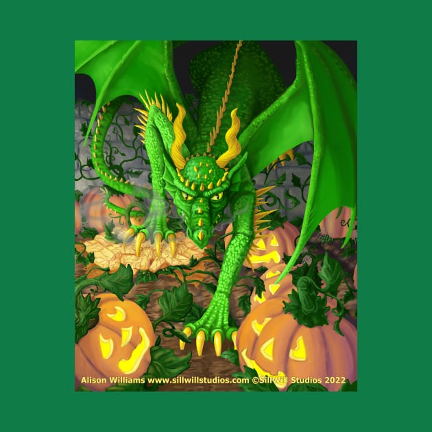 Pumpkin the Halloween Dragon is on the Prowl by SillWill Studios