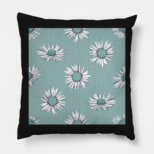 White-green asters on light green Pillow