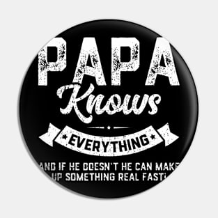 Papa Knows Everything  60th  Funny Fathers Day Pin