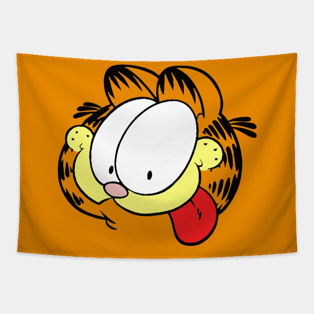 Goofy Face Orange Lasagna Cat Tapestry by HeyListen