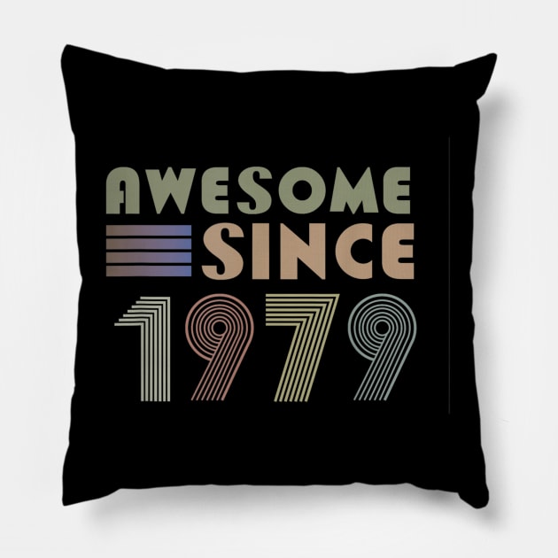 40th Birthday Gift Awesome Since 1979 Men Women kids Pillow by bummersempre66