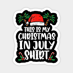 This Is My Christmas In July Santa Hat Summer Beach Vacation Magnet