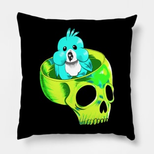 Skully bird Pillow