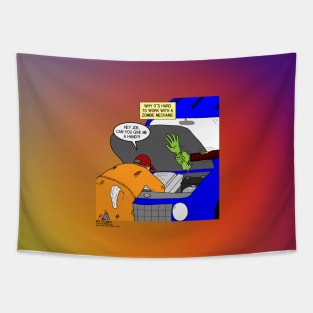 Zombie Mechanic Tapestry