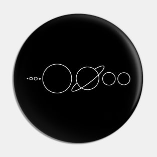 Solar System minimalist graphic (white) Pin