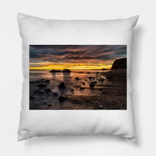 Sunrise at Seahams Chemical Beach Pillow