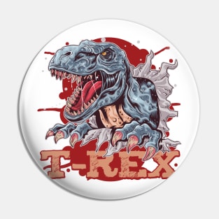 'Vintage T-Rex Distressed' Cool Dinosaurs T Rex Gift Pin