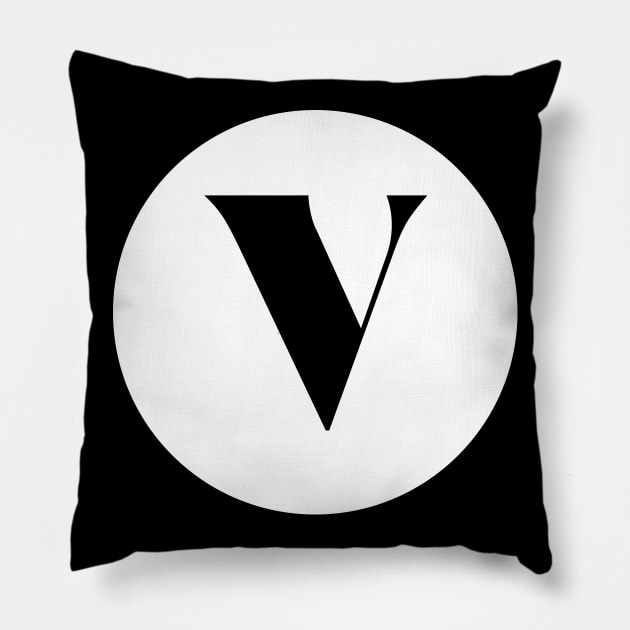 V (Letter Initial Monogram) Pillow by n23tees