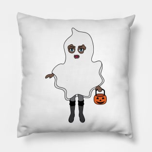 Ghost Halloween Trick or Treat Sticker 3 Pillow