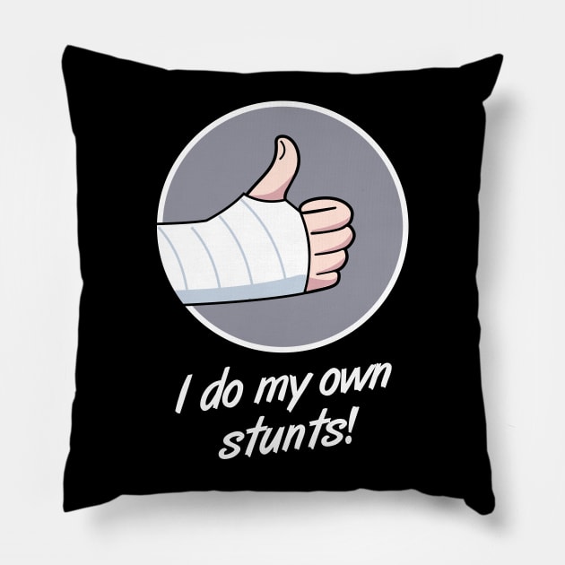 Stunts Fractured Broken Hand Get Well Gift Pillow by MeatMan