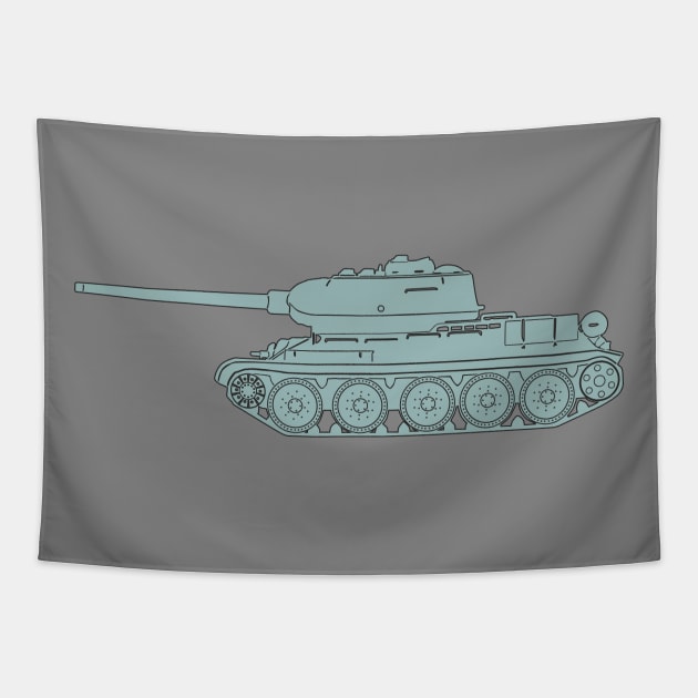T-34-85 on the side and nothing more Tapestry by FAawRay