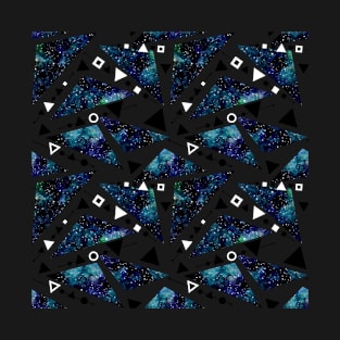 Blue Galaxy in Triangles T-Shirt