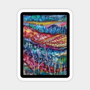 "America the Beautiful" Colorful Digital Abstract (Jean B. Fitzgerald) Magnet