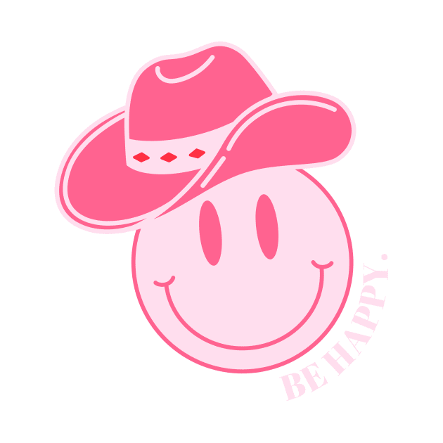 Preppy Pink Smiley Cowgirl by Three Little Birds