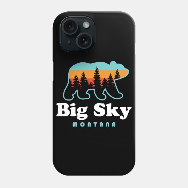 Big Sky Montana Bear Mountains Ski Trees Phone Case by PodDesignShop