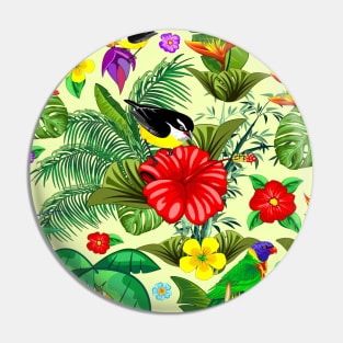 Birds and Nature Floral Exotic Pattern Pin