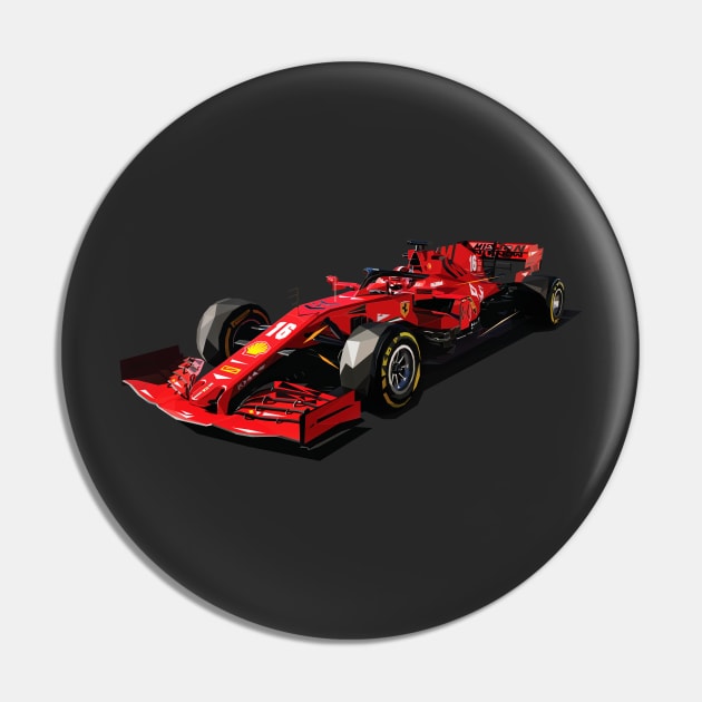 Charles Leclerc SF1000 Low Poly Art Pin by pxl_g