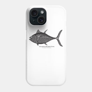 Bluefin Tuna with Common and Latin Names - fish design Phone Case