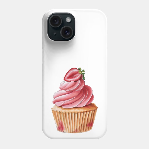 Strawberry Cupcake Phone Case by Frostedreindeer