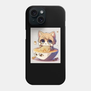 Cute Chibi Anime Manga Cat Ramen Lover - Love Cats Phone Case