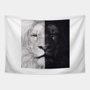 Black and White Lion Tapestry