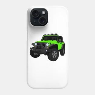 Green Jeep Wrangler Illustration Phone Case