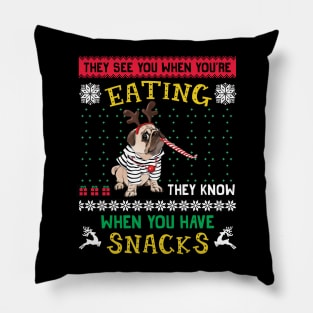 Xmas They See You When You're Eating Pillow