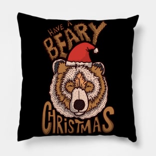 Gold Beary Christmas Pillow