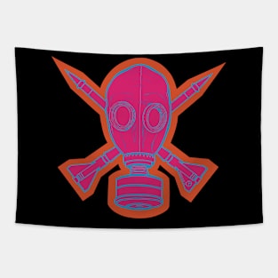 Gas Mask & Crossed Missiles Tapestry