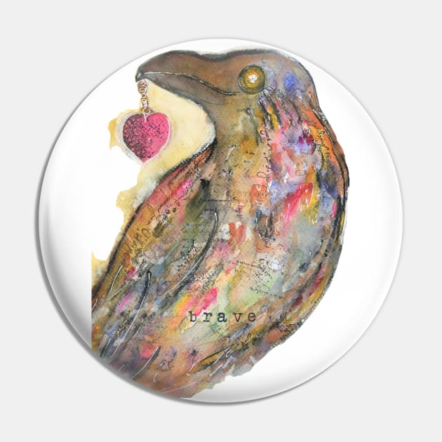 Crow Pin by Pamela Sue Johnson ART