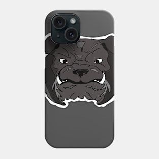 Angry Bulldog Face in Action Phone Case