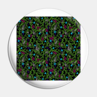 Floral Doodles - Neon Night Pin
