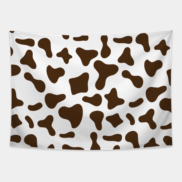 Chocolate Brown Cow Print Tapestry by Cow Print Stuff