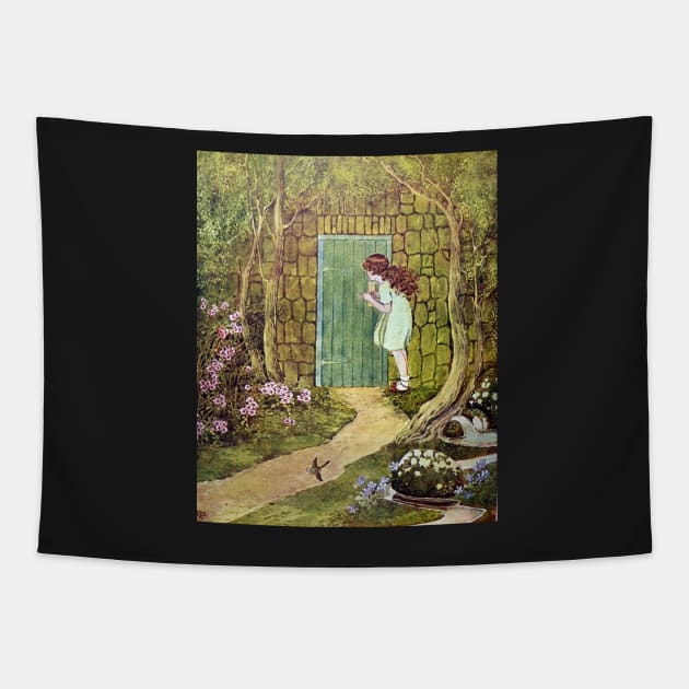 The Little Green Door - Ida Rentoul Outhwaite Tapestry by forgottenbeauty