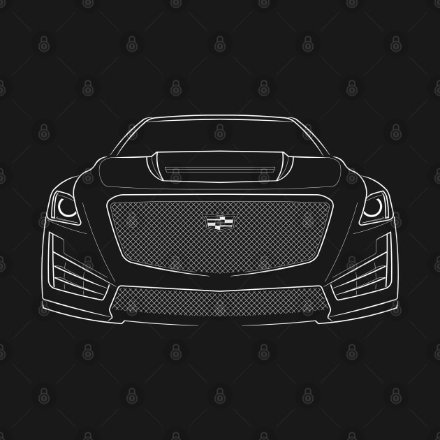 2018 Cadillac CTSV - front stencil, white by mal_photography