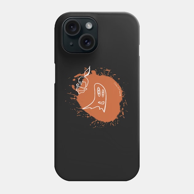 Scary Halloween ghost with a candle Phone Case by JuliaArtPaint