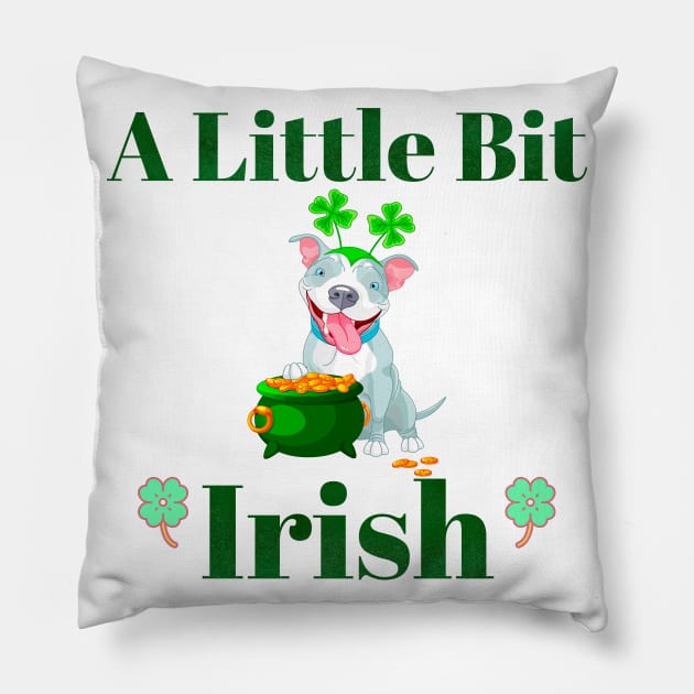 A Little Bit Irish Pitbull Pot of Gold Pillow by Danderwen Press