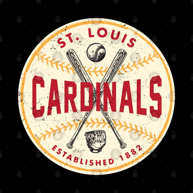 Vintage St. Louis Cardinals 3 by Buck Tee Originals by Buck Tee