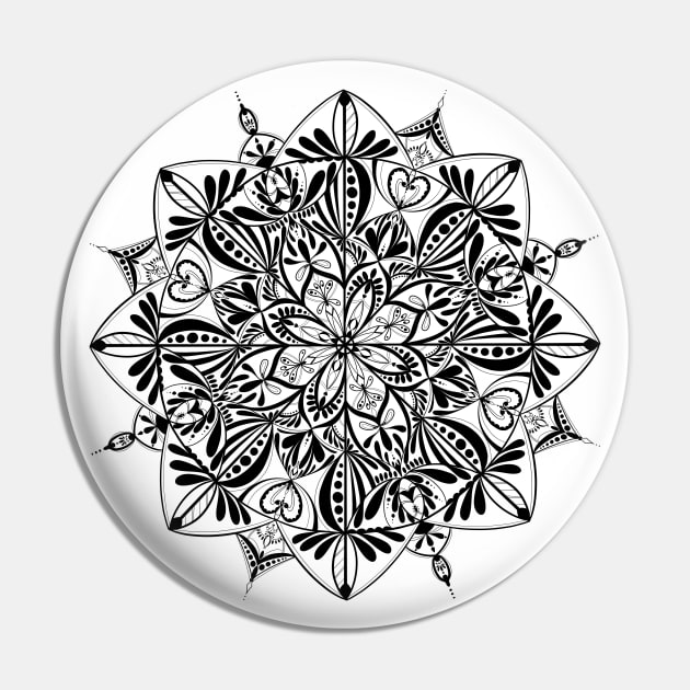 Mandala 1 - Black Pin by encikwolfe